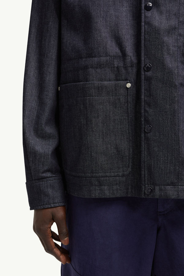 Chesery Denim Field Jacket Men Denim Blue Moncler 7