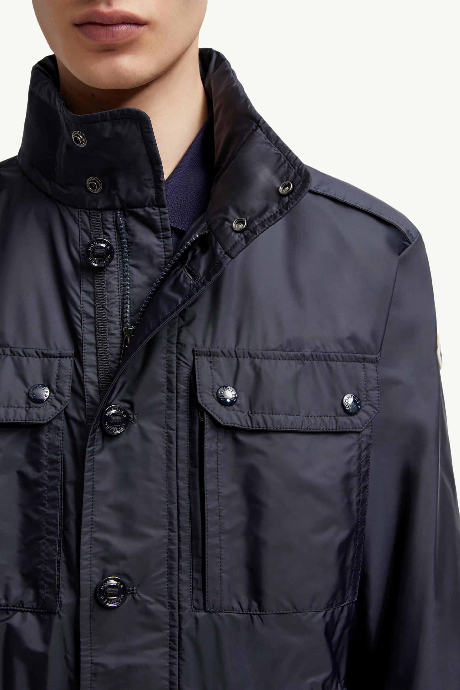 Lez Water-Repellent Field Jacket Men Dark Blue Moncler 7