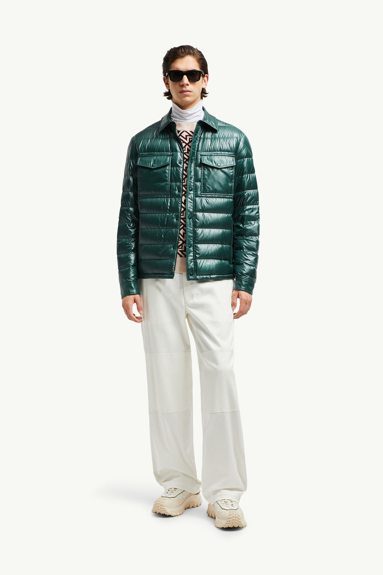 Chambly Down Shirt Jacket Men Dark Green Moncler 0