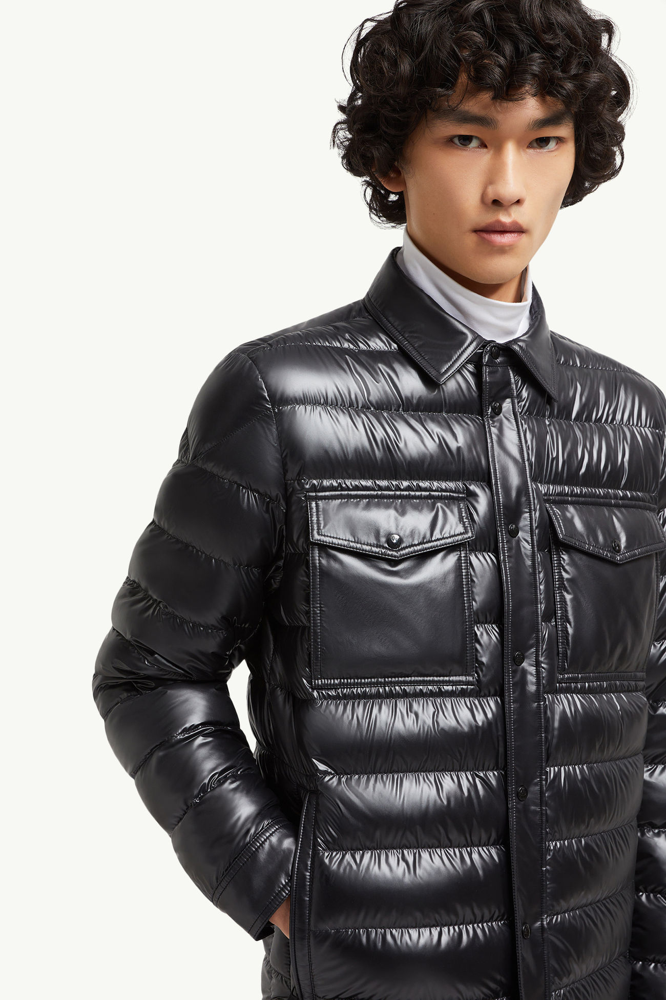 Chambly Down Shirt Jacket Men Black Moncler 1