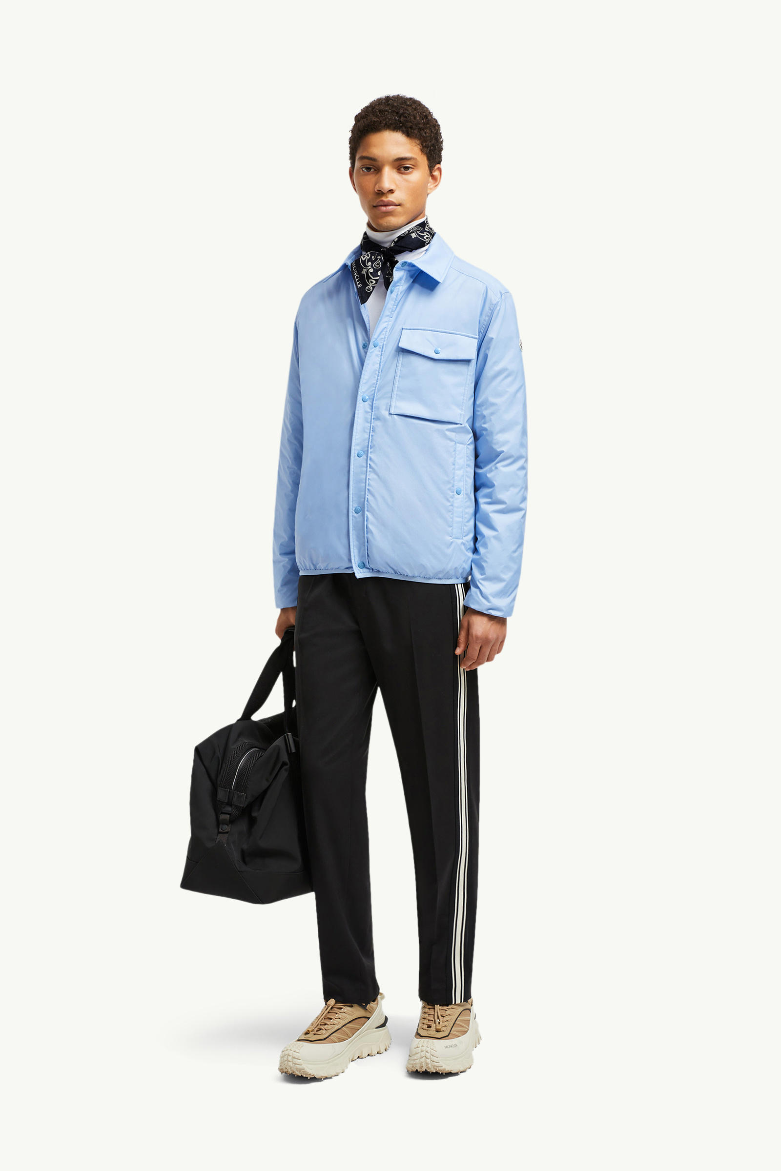 Arpont Down Shirt Jacket Men Light Blue Moncler 0