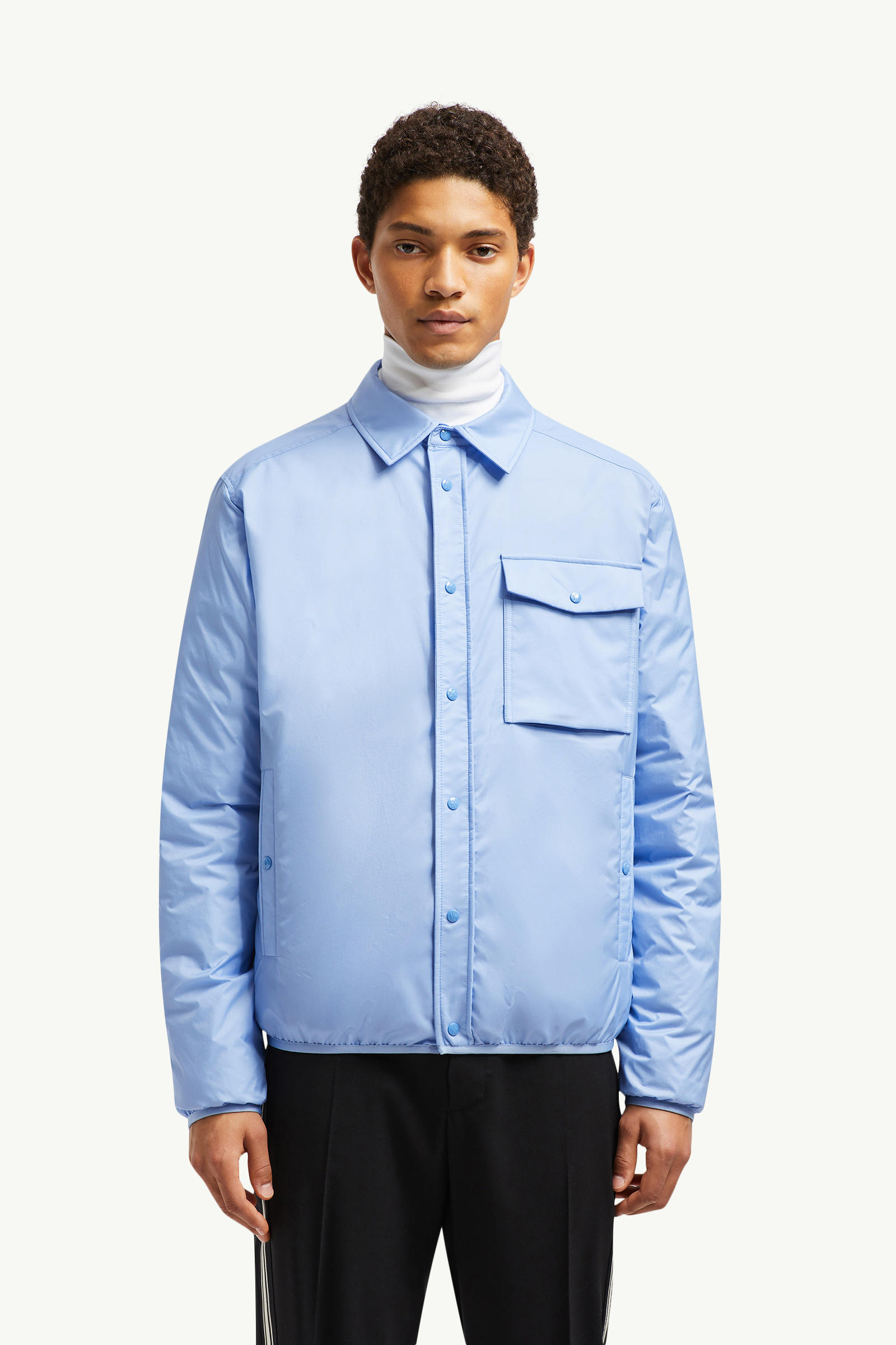 Arpont Down Shirt Jacket Men Light Blue Moncler 3