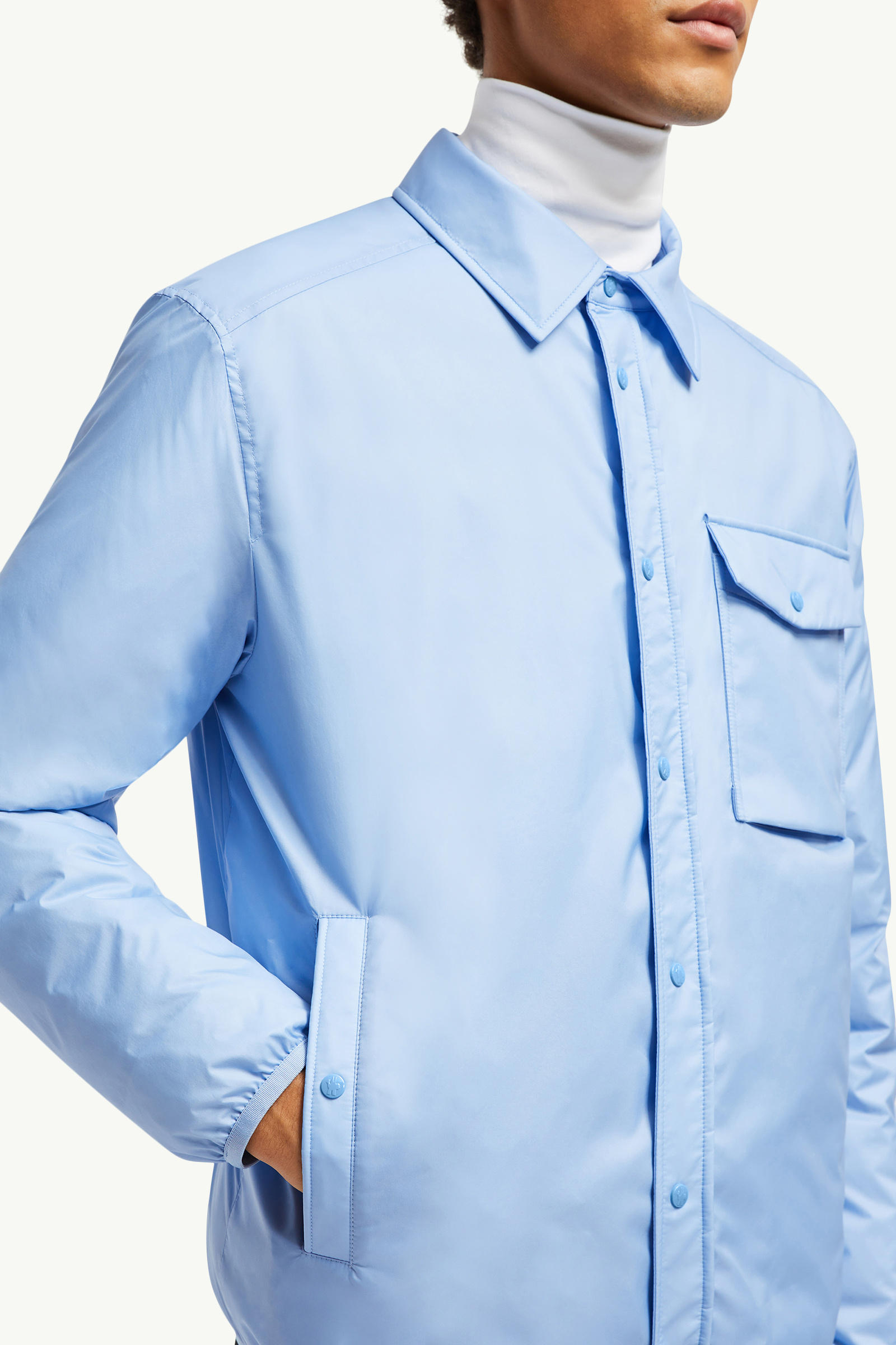 Arpont Down Shirt Jacket Men Light Blue Moncler 5