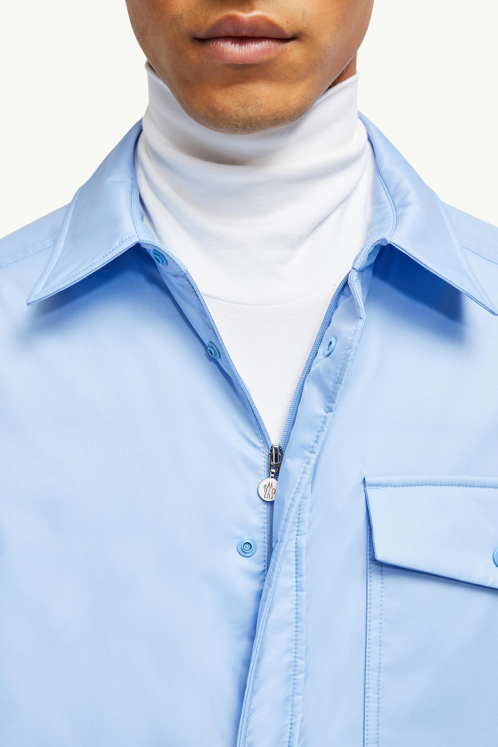 Arpont Down Shirt Jacket Men Light Blue Moncler 6