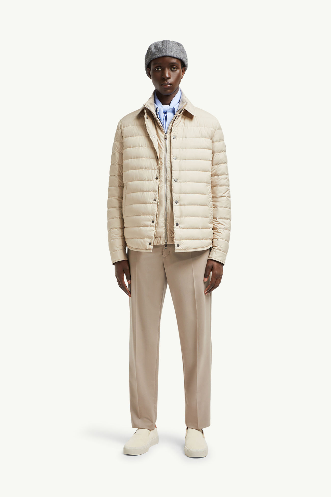 Bourdon男士羽绒衬衫式夹克外套 男士 浅米色 Moncler 0