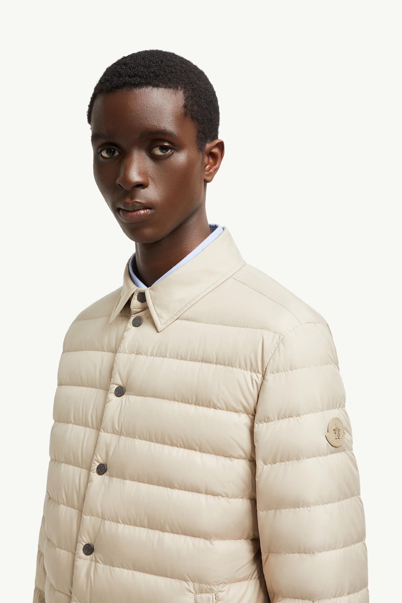 Light Beige Bourdon Down Shirt Jacket - Short Down Jackets