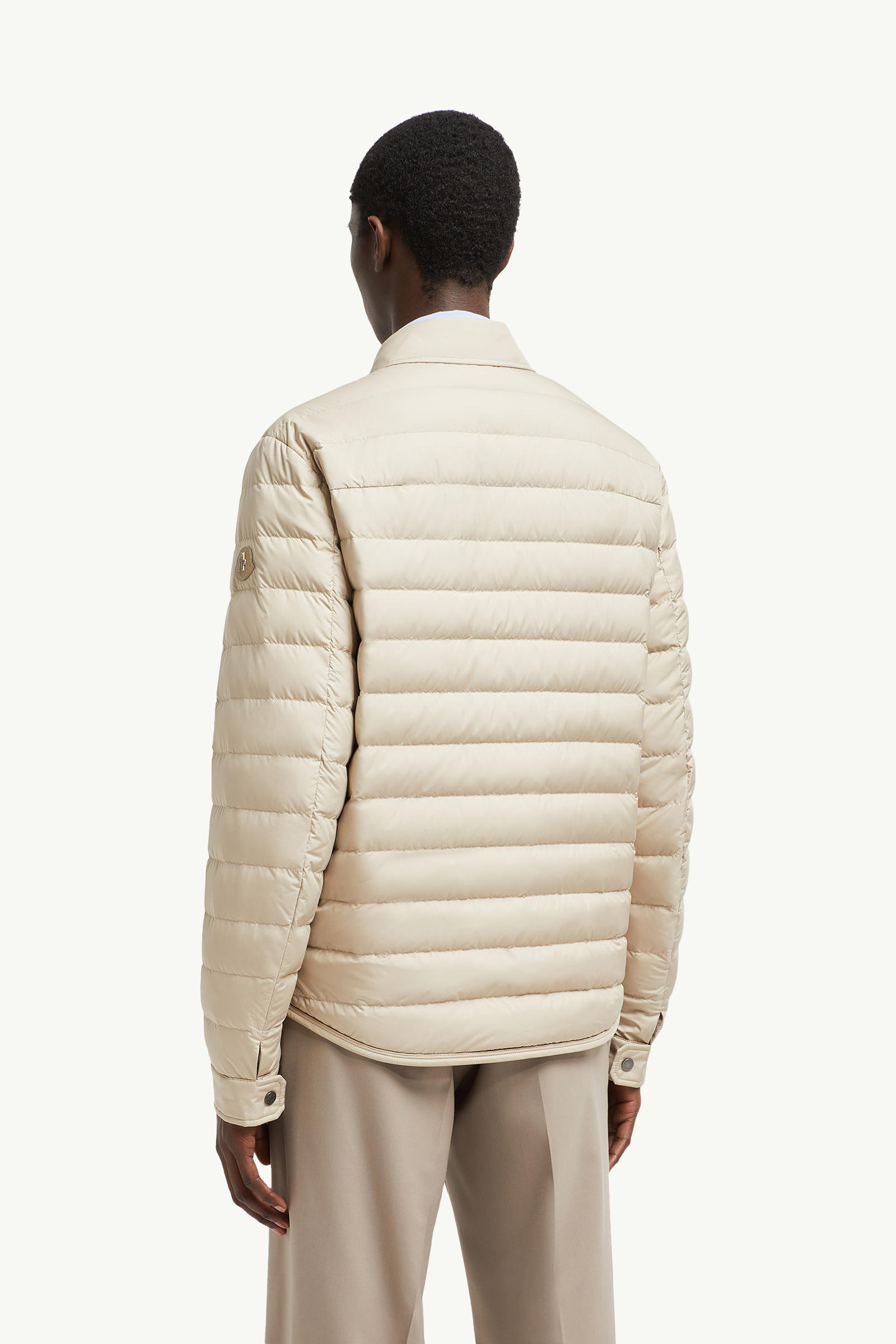 Bourdon Down Shirt Jacket Men Light Beige Moncler 4