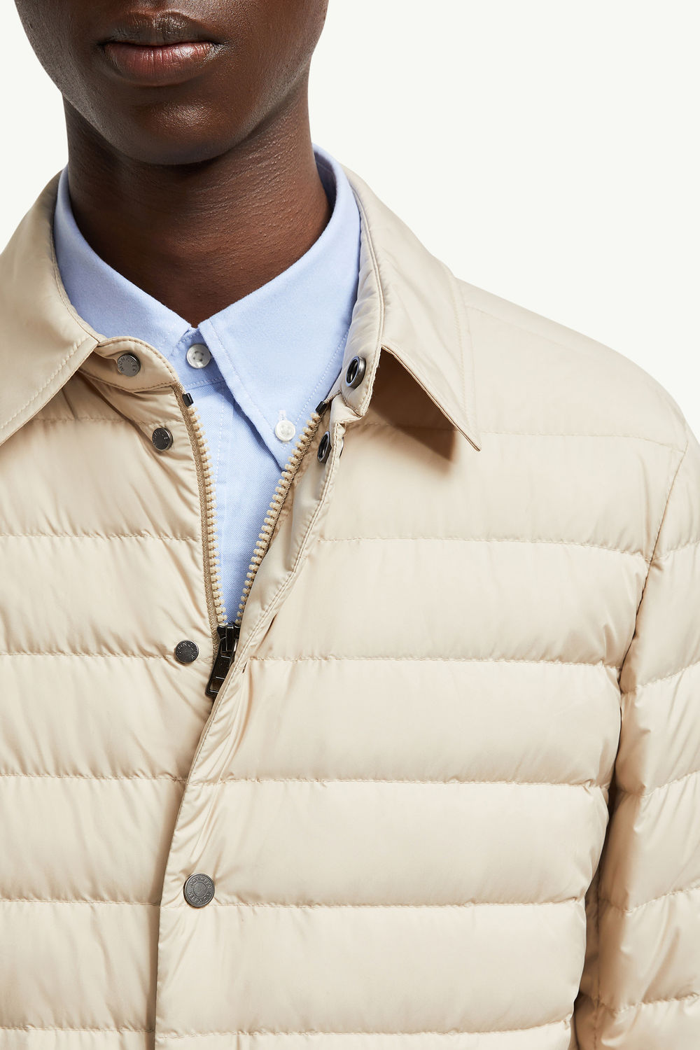 Bourdon Down Shirt Jacket Men Light Beige Moncler 5