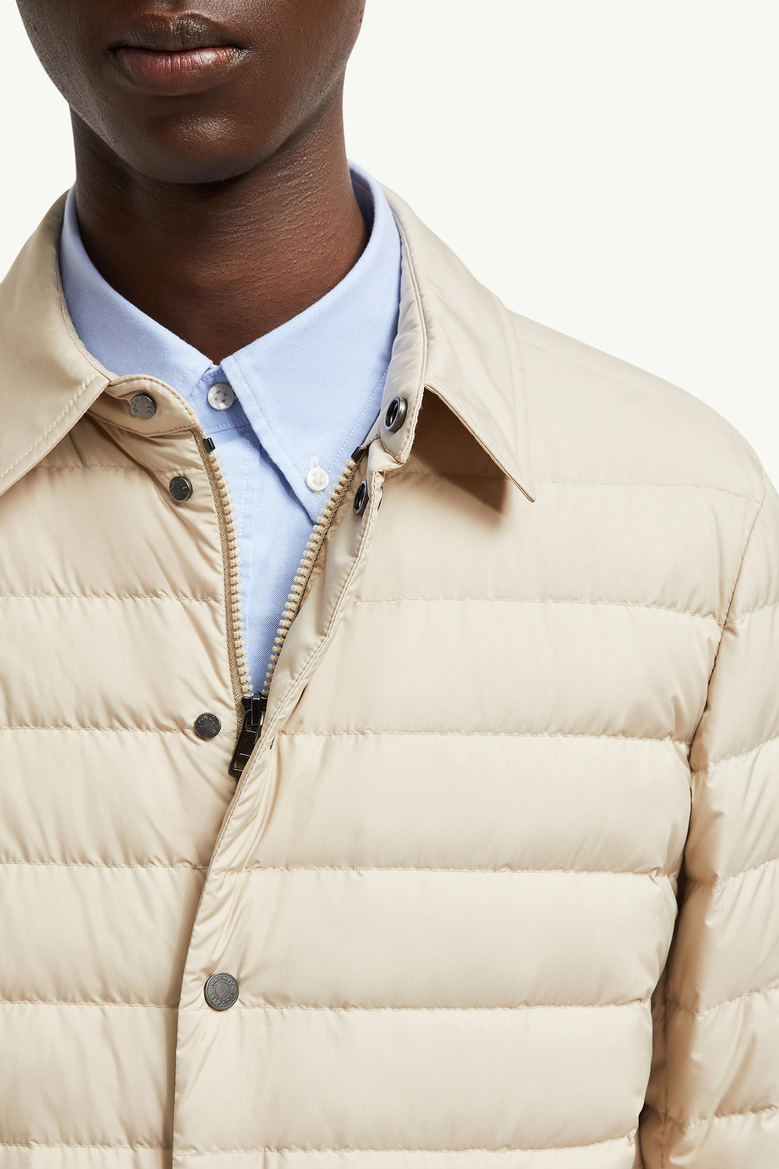 Bourdon Down Shirt Jacket Men Light Beige Moncler 5