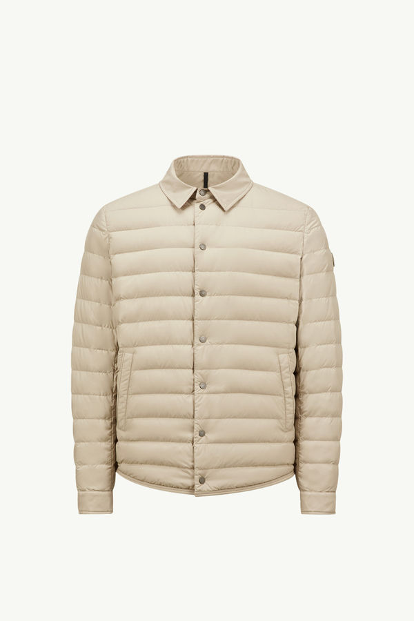 Bourdon Down Shirt Jacket Men Light Beige Moncler 2
