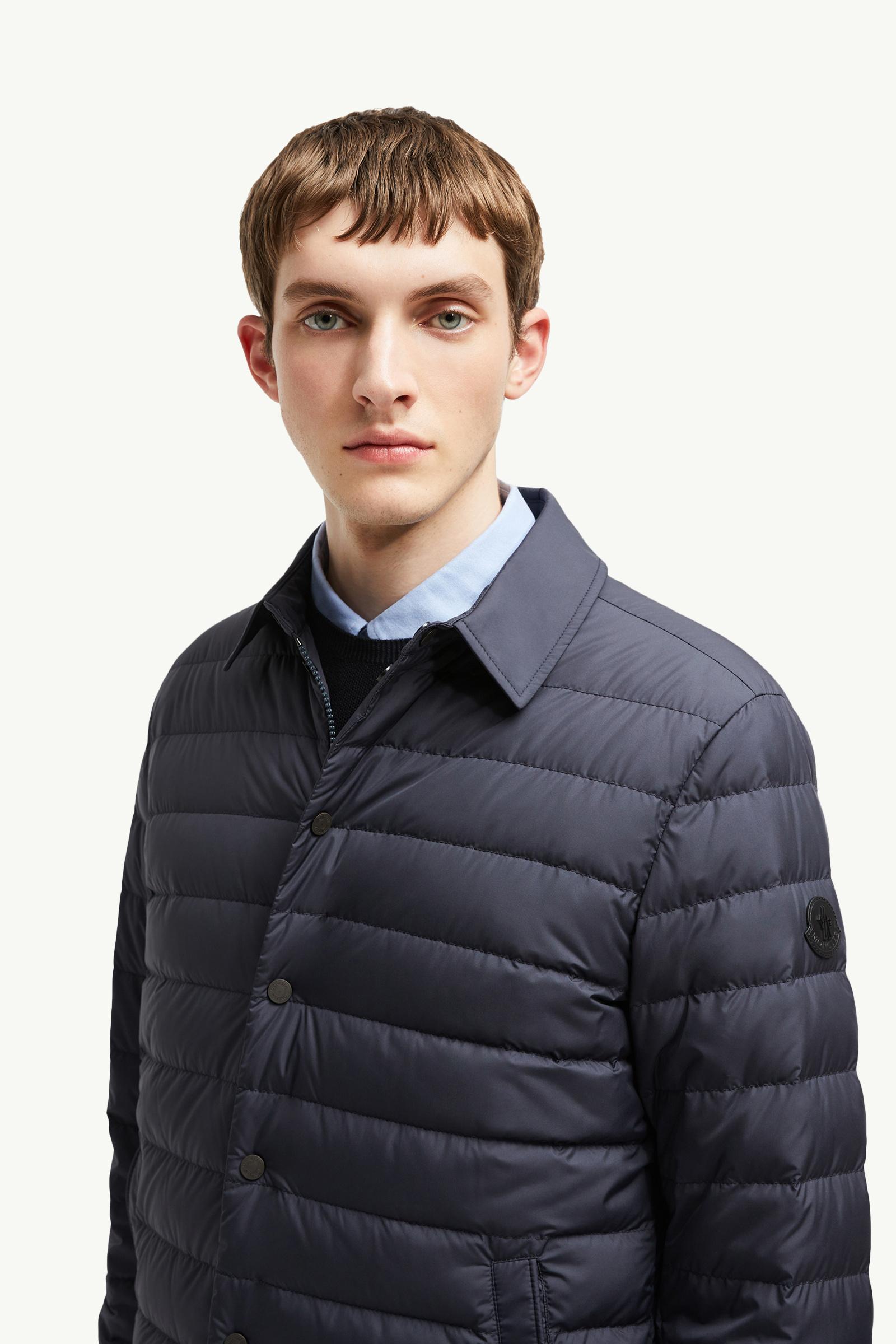 Bourdon Down Shirt Jacket Men Dark Blue Moncler 1