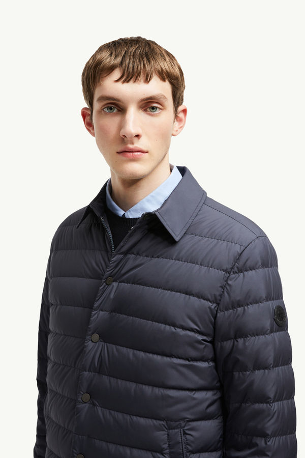 Bourdon Down Shirt Jacket Men Dark Blue Moncler 1