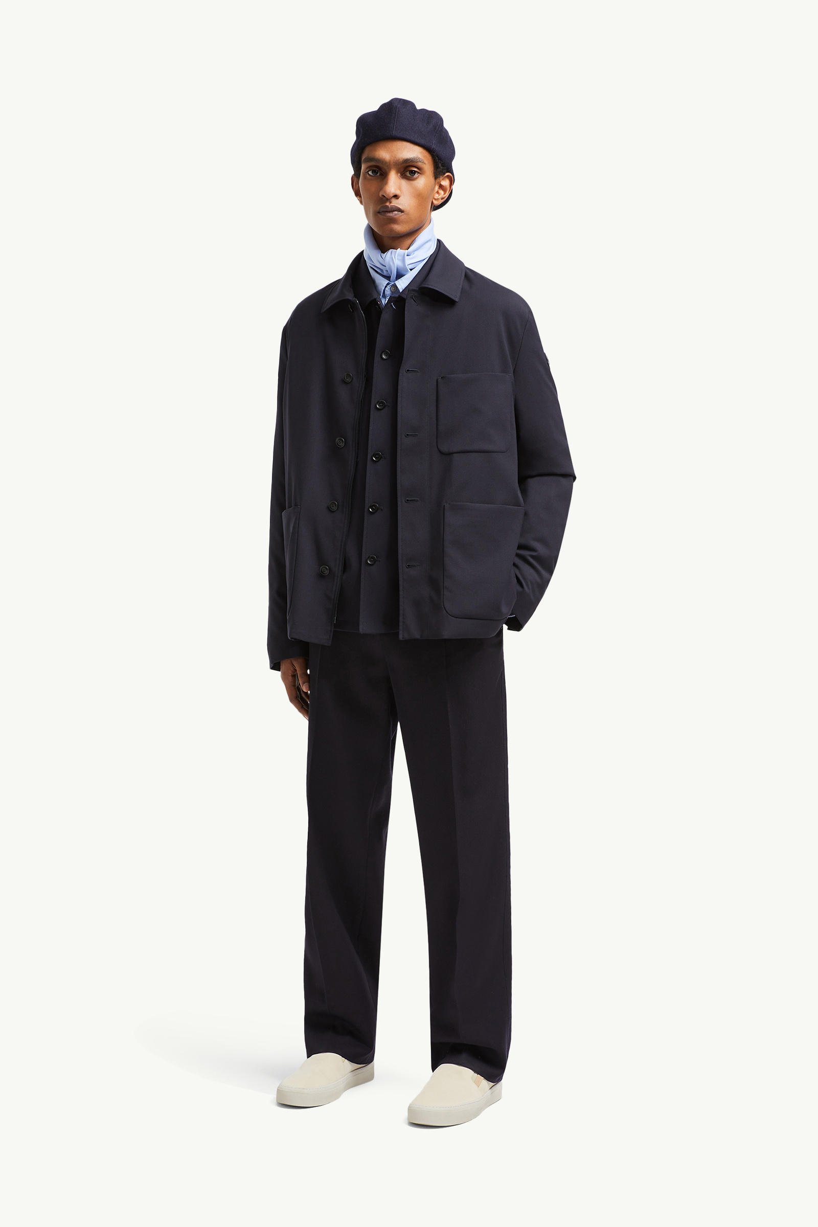 Plumel Daunen-Hemdjacke aus Woll-Gabardine Herren Navyblau Moncler 0