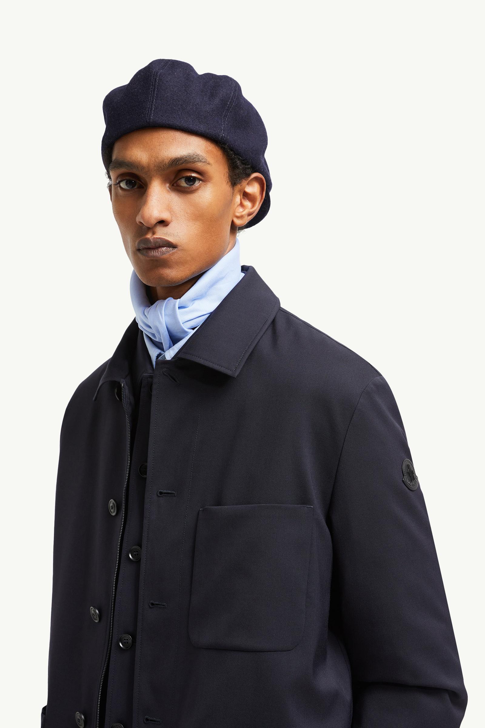 Plumel Wool Gabardine Down Shirt Jacket Men Navy Blue Moncler 1