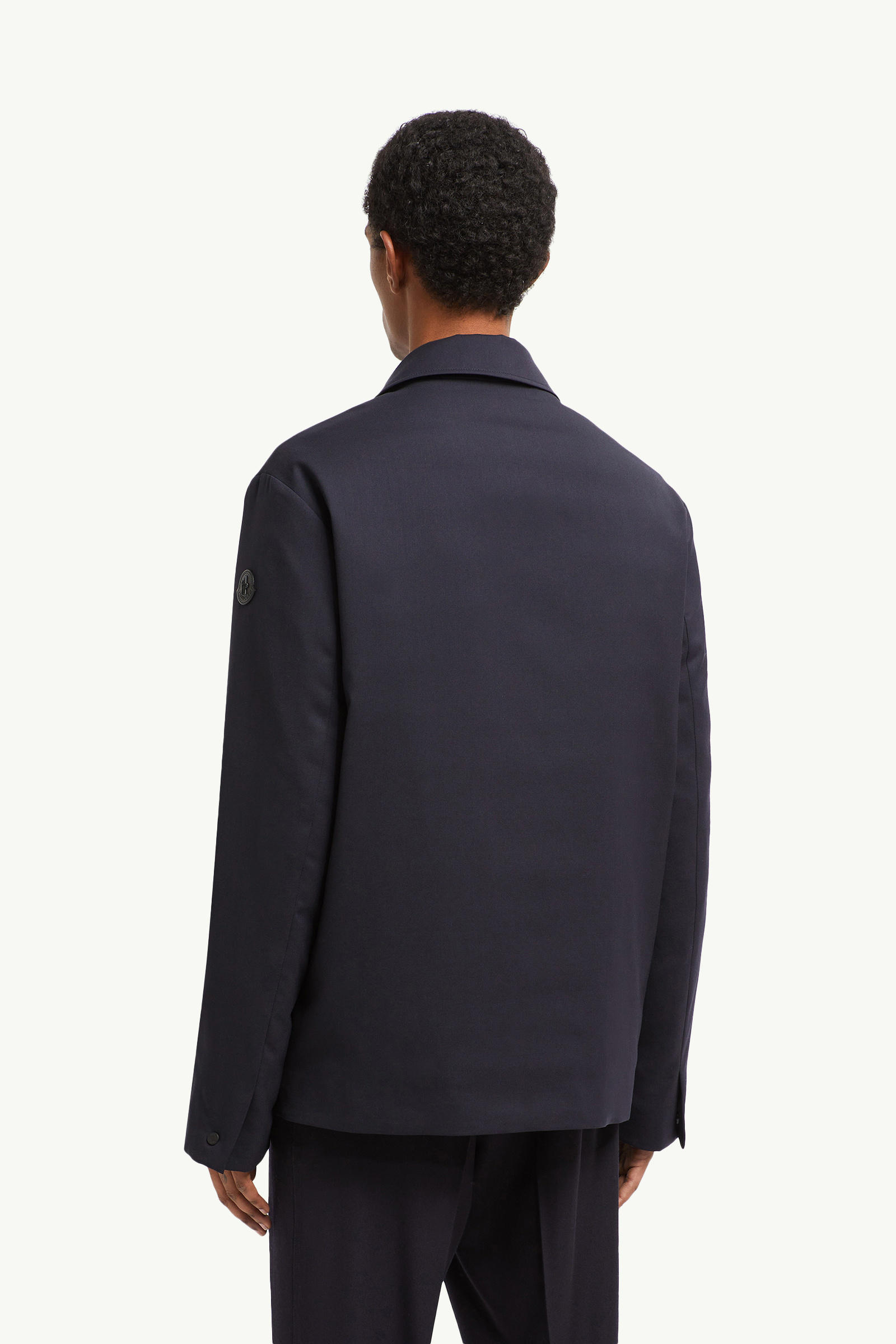 Plumel Wool Gabardine Down Shirt Jacket Men Navy Blue Moncler 4