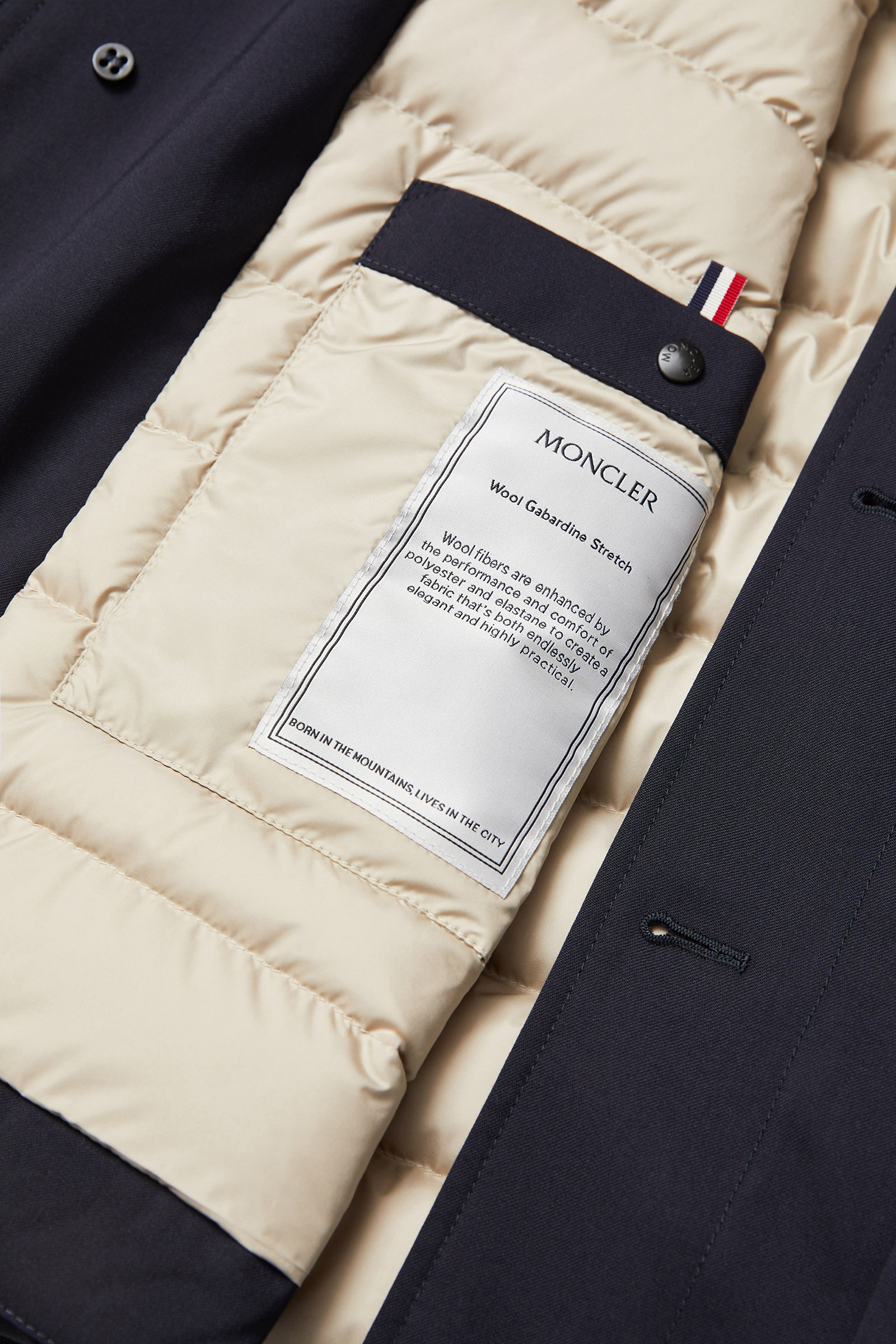 Plumel Wool Gabardine Down Shirt Jacket Men Navy Blue Moncler 8