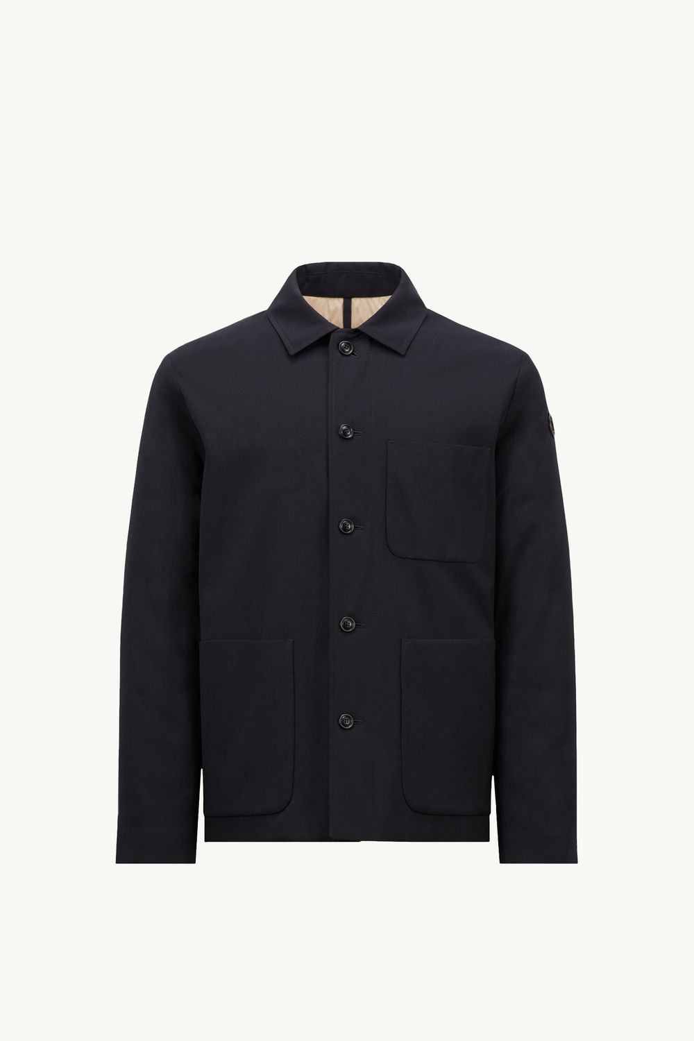 Plumel Wool Gabardine Down Shirt Jacket Men Navy Blue Moncler 2
