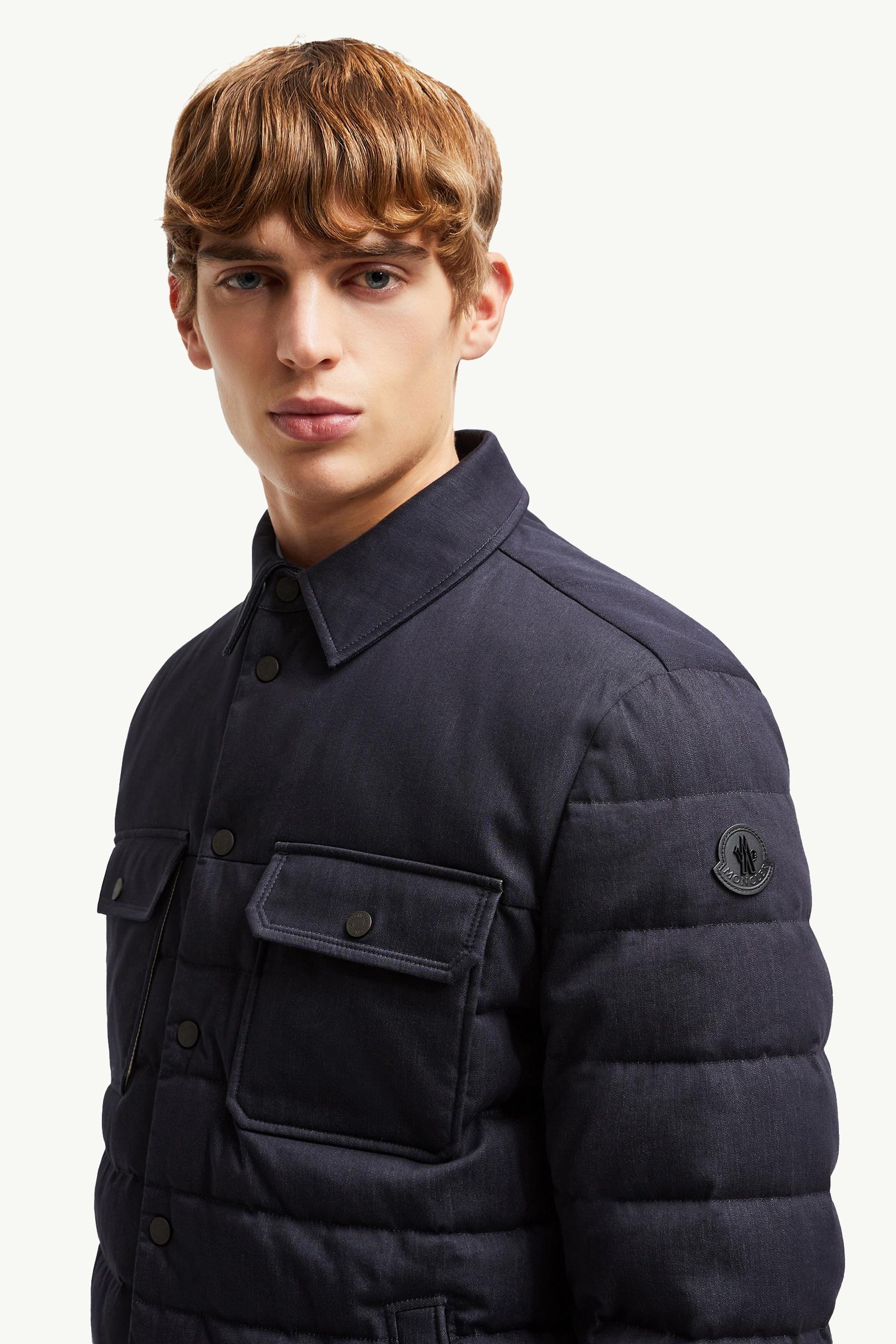 Mirmandix 샴브레이 다운 셔츠 재킷 남성 네이비 블루 Moncler 1