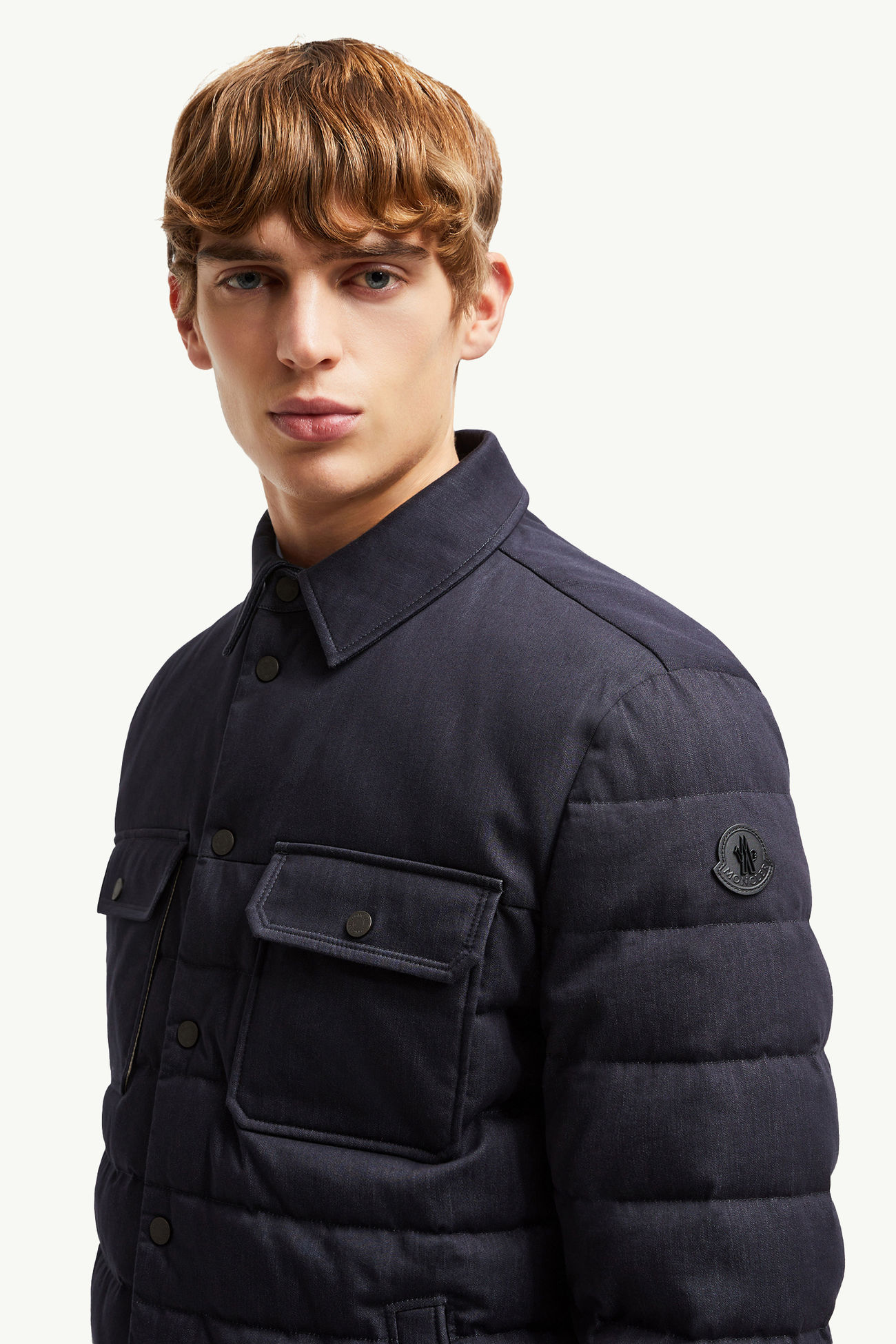 Giacca camicia imbottita Mirmandix in chambray Uomo Blu Navy Moncler 1