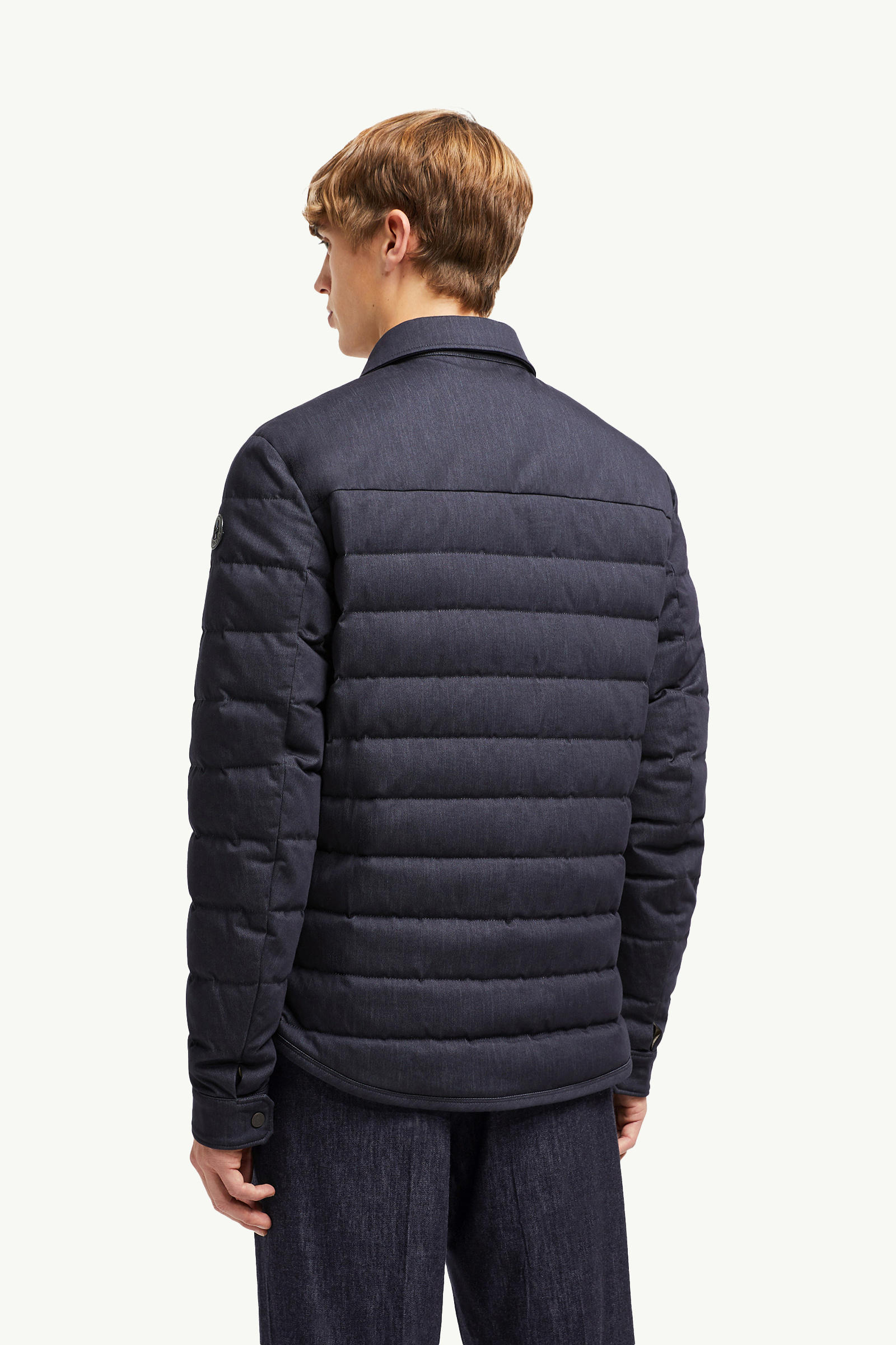 Mirmandix 샴브레이 다운 셔츠 재킷 남성 네이비 블루 Moncler 4