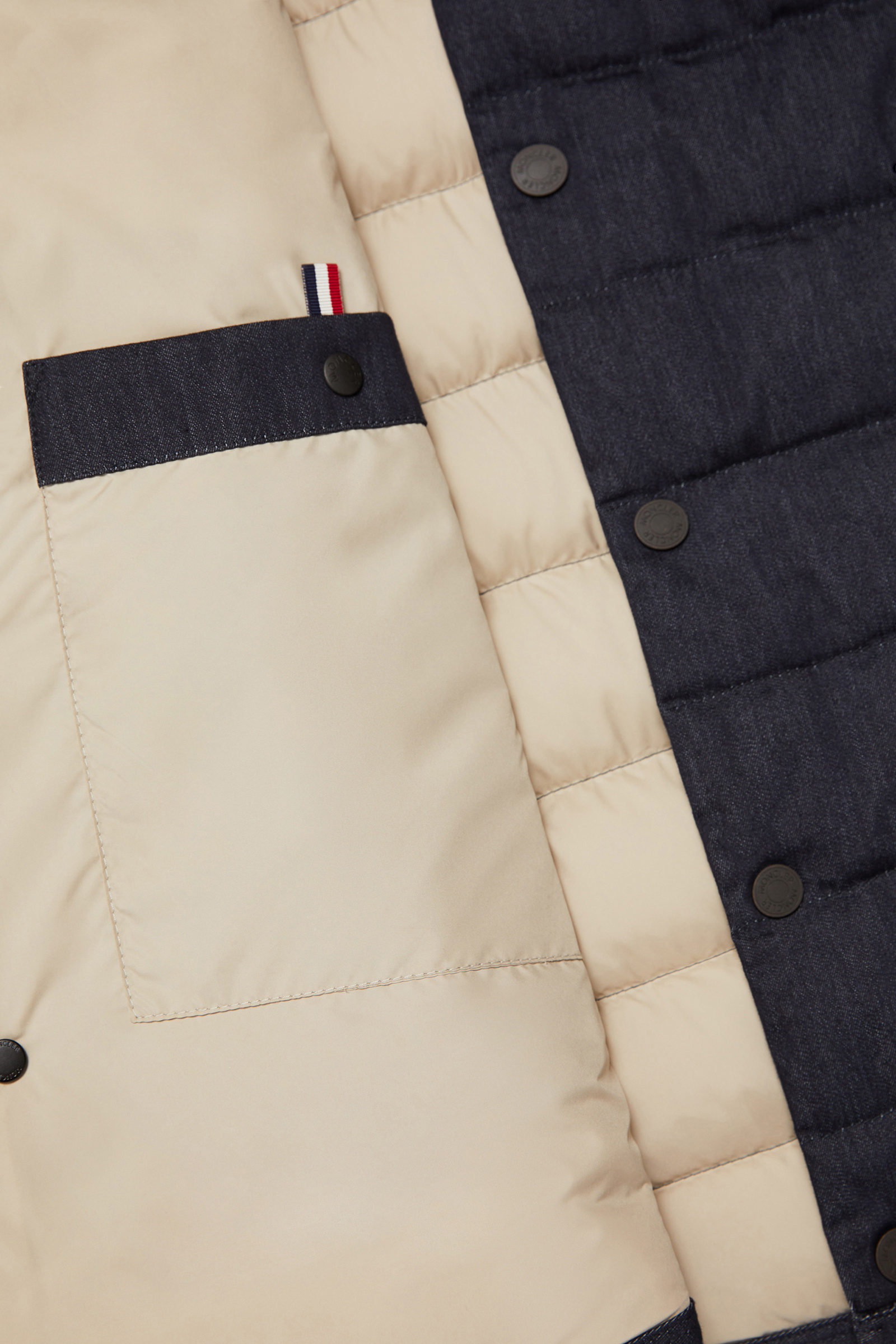 Mirmandix Chambray Down Shirt Jacket Men Navy Blue Moncler 7