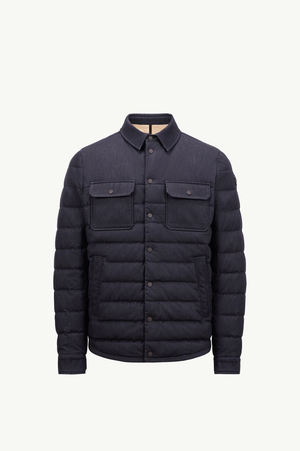 Mirmandix Chambray Down Shirt Jacket Men Navy Blue Moncler 2