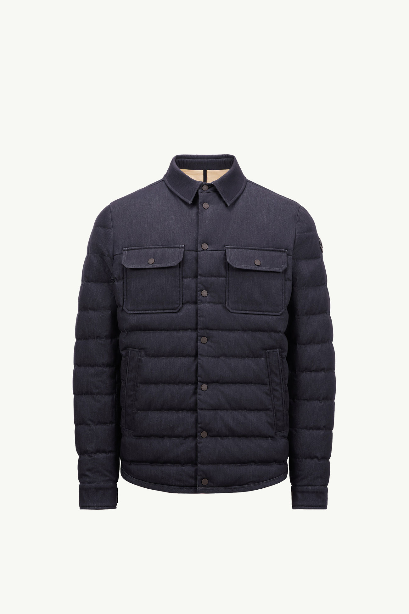 Mirmandix Chambray Down Shirt Jacket Men Navy Blue Moncler 2