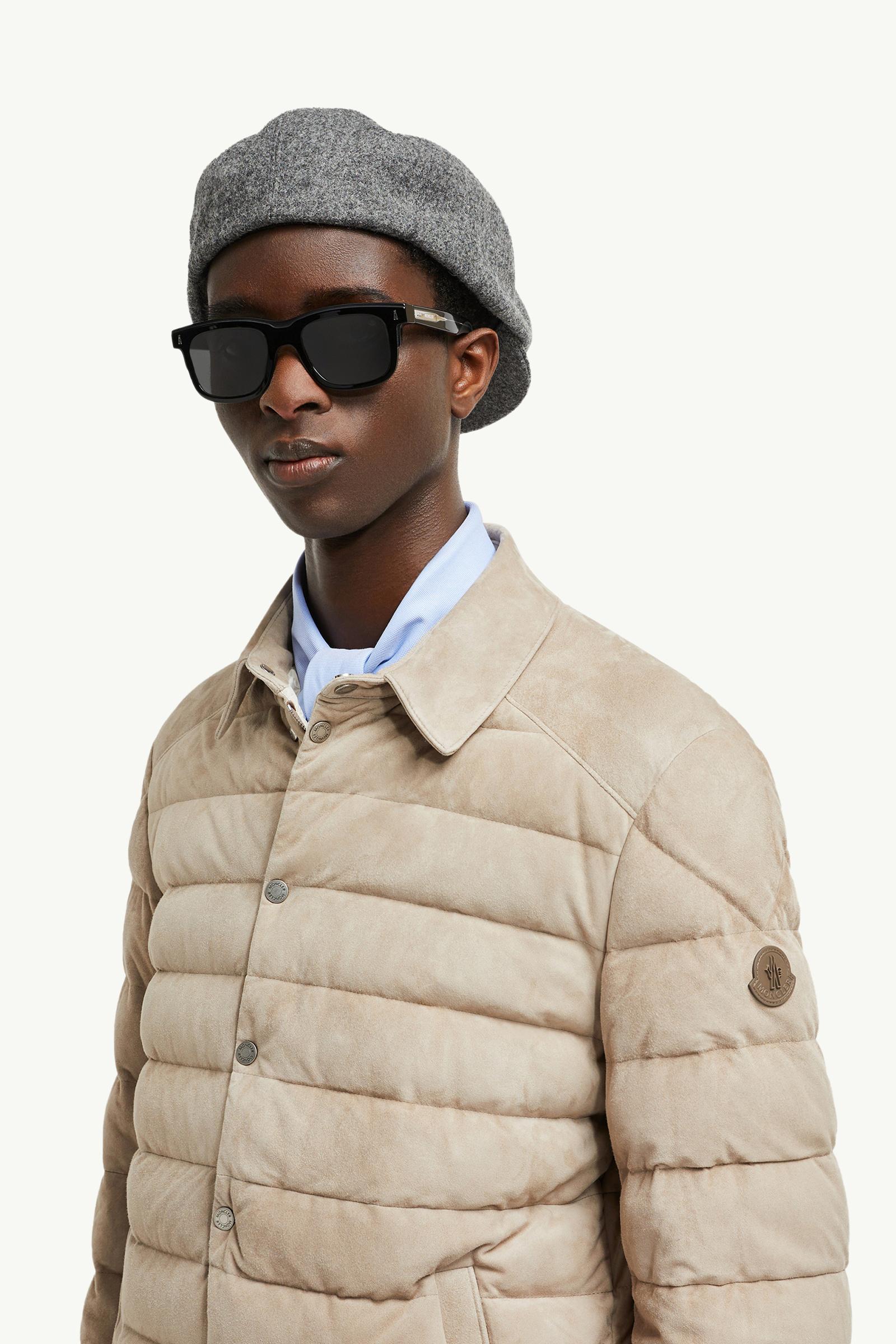 Etale Suede Down Shirt Jacket Men Brown Moncler 1