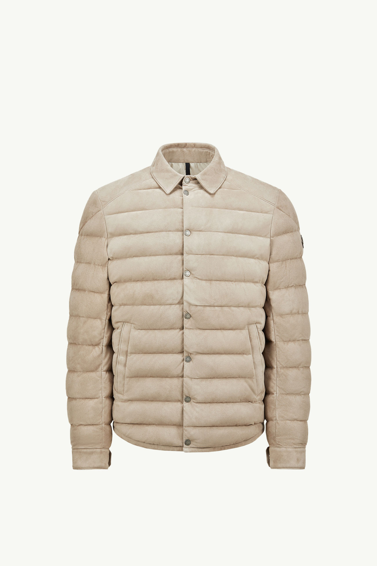 Etale Suede Down Shirt Jacket Men Brown Moncler 2