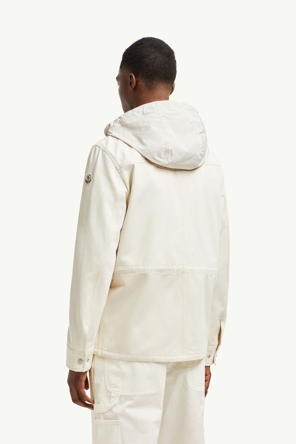 Guerledan Hooded Cotton Shirt Jacket Men White Ivory Moncler 4