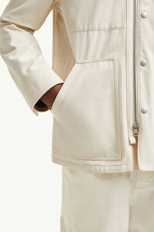 Guerledan Hooded Cotton Shirt Jacket Men White Ivory Moncler 7
