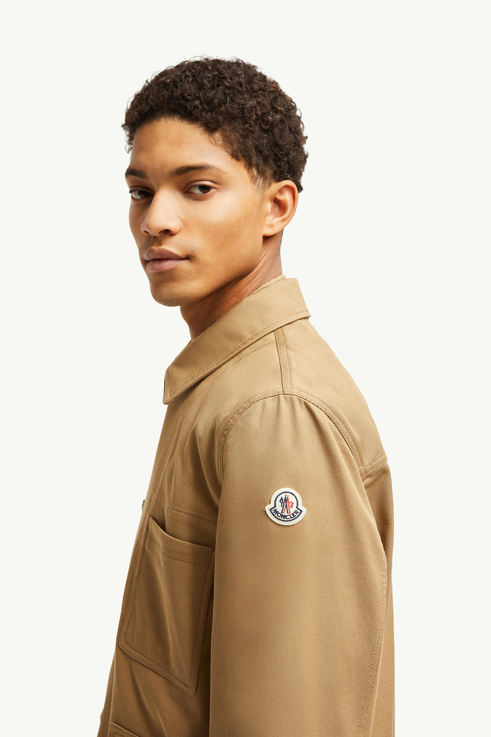 Guerledan Hooded Cotton Shirt Jacket Men Beige Moncler 1
