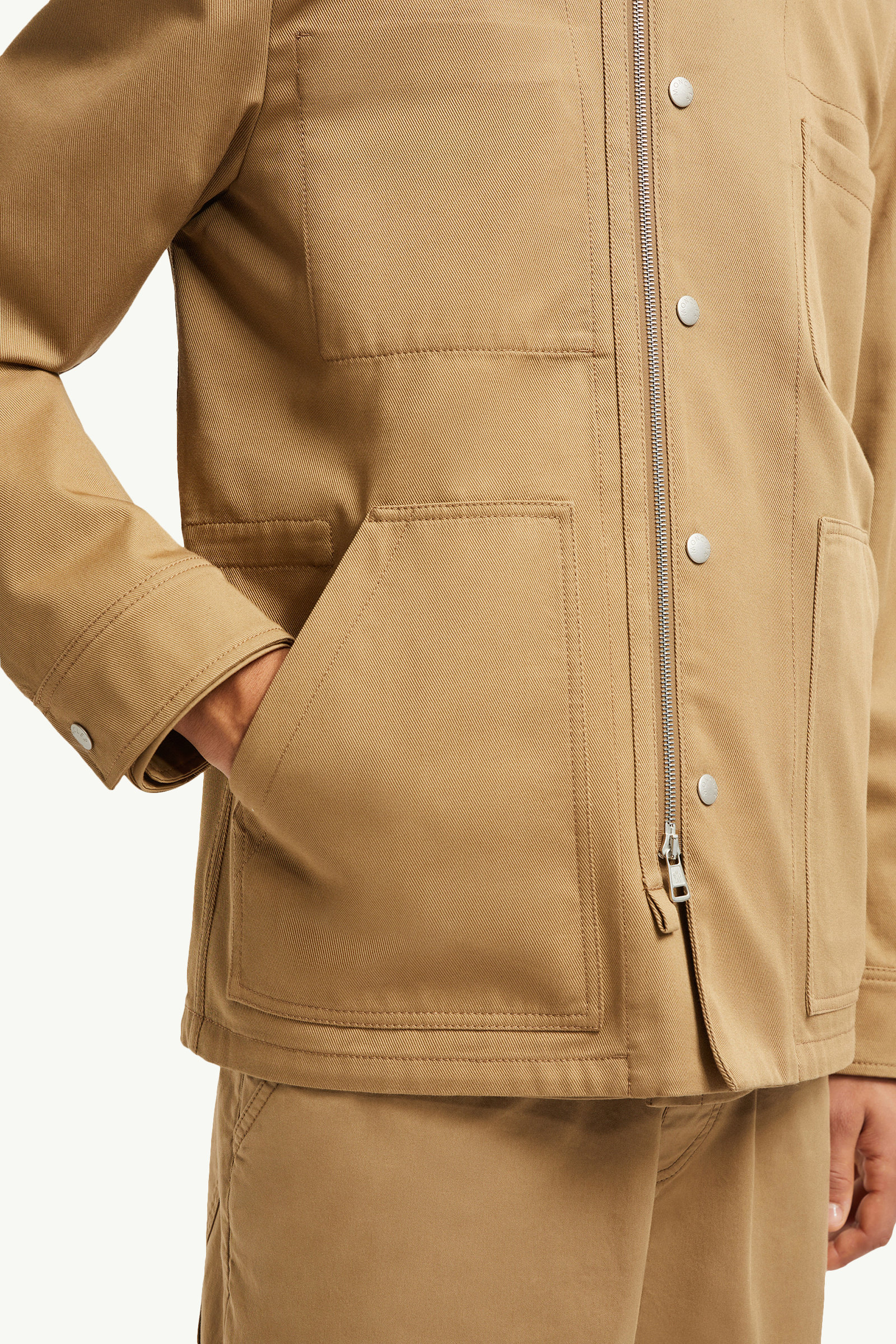 Guerledan Hooded Cotton Shirt Jacket Men Beige Moncler 6