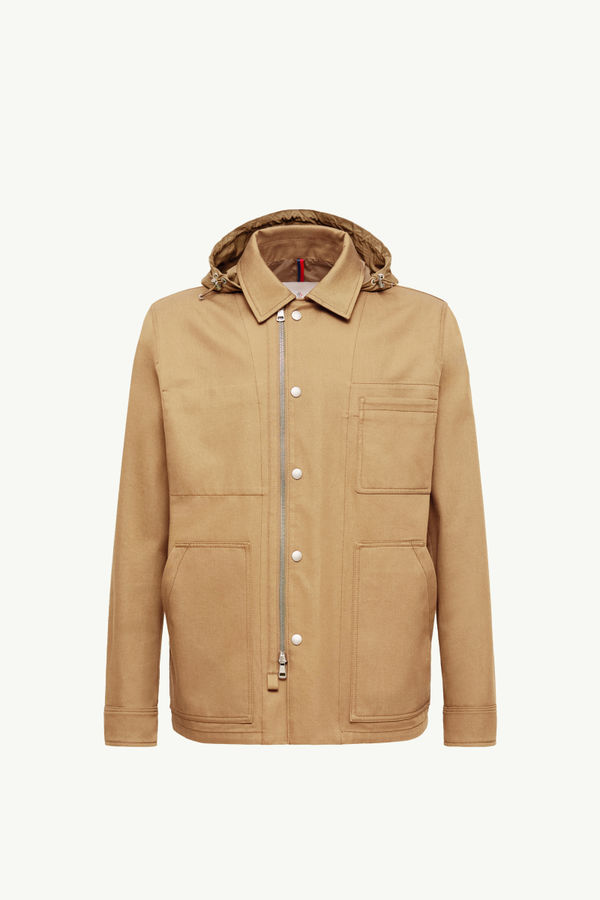 Guerledan Hooded Cotton Shirt Jacket Men Beige Moncler 2