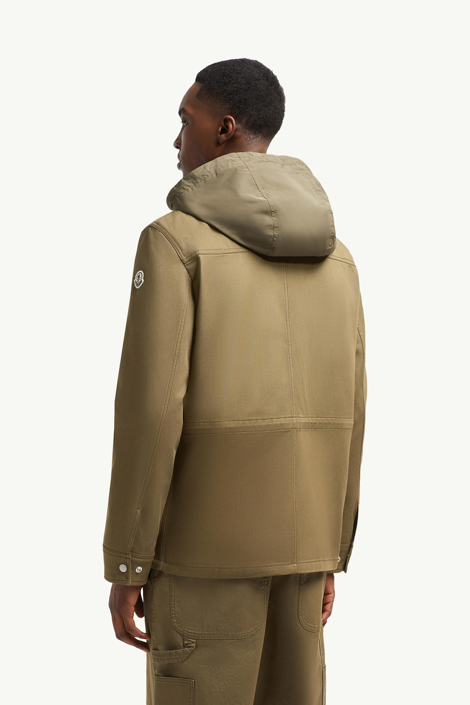 Guerledan Hooded Cotton Shirt Jacket Men Olive Green Moncler 4