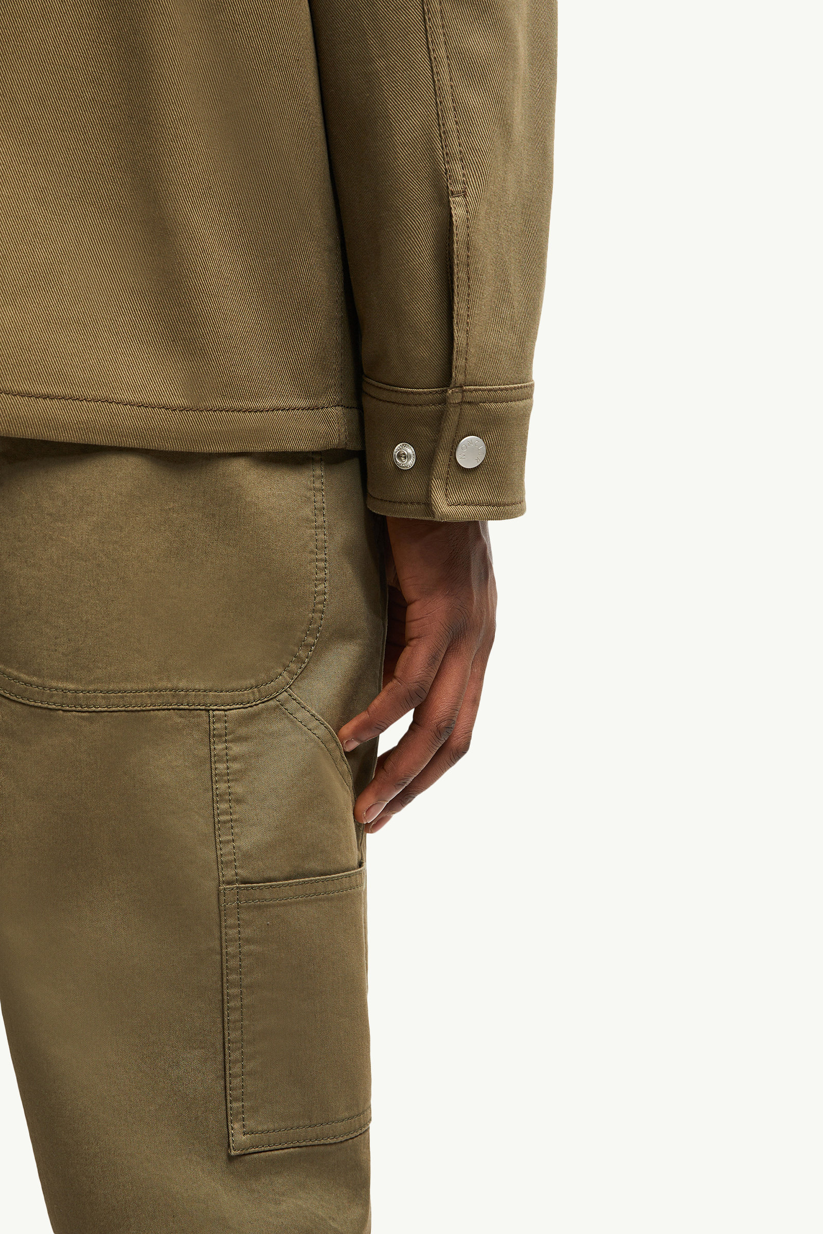 Guerledan Hooded Cotton Shirt Jacket Men Olive Green Moncler 7
