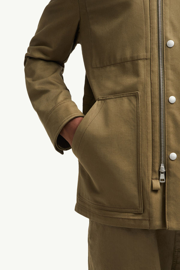 Guerledan Hooded Cotton Shirt Jacket Men Olive Green Moncler 8