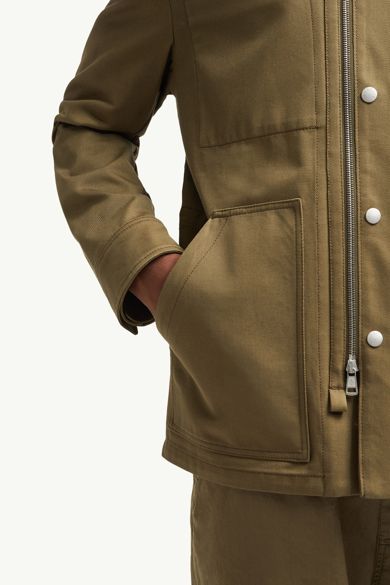 Guerledan Hooded Cotton Shirt Jacket Men Olive Green Moncler 8