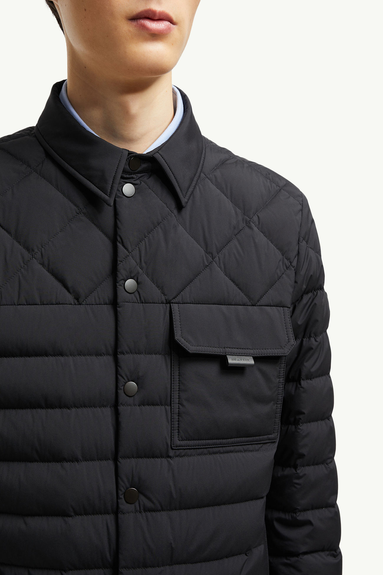 Chaqueta camisera con plumón Iseran Hombre Negro Moncler 6