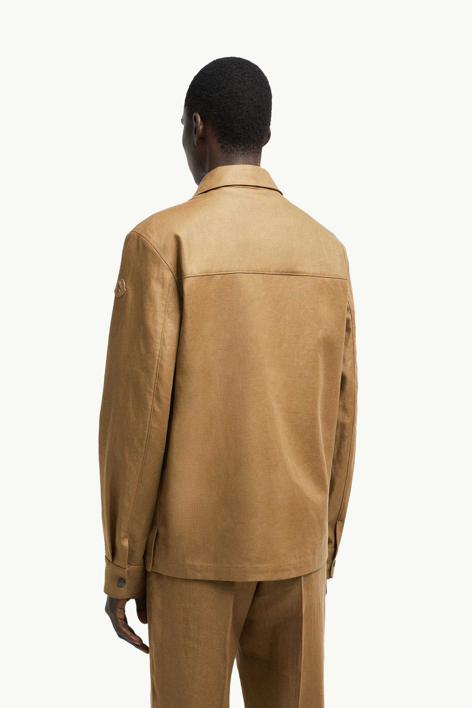 Callaqui Linen Shirt Jacket Men Brown Moncler 4