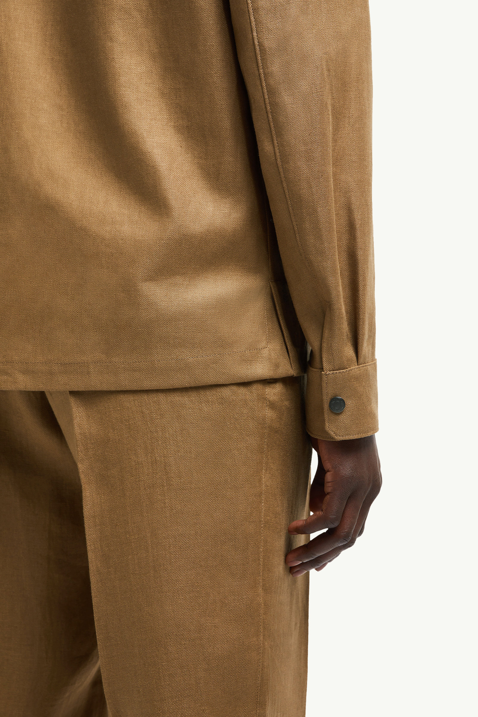 Callaqui Linen Shirt Jacket Men Brown Moncler 5