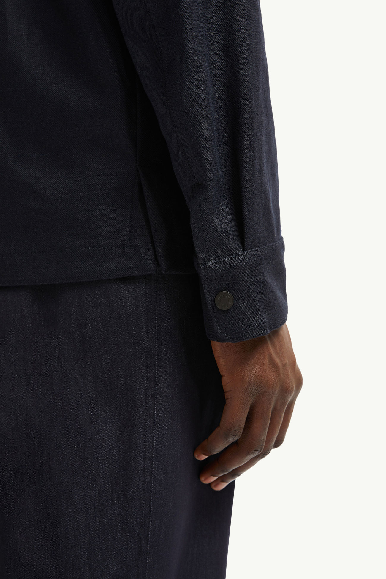 Callaqui Linen Shirt Jacket Men Dark Blue Moncler 6
