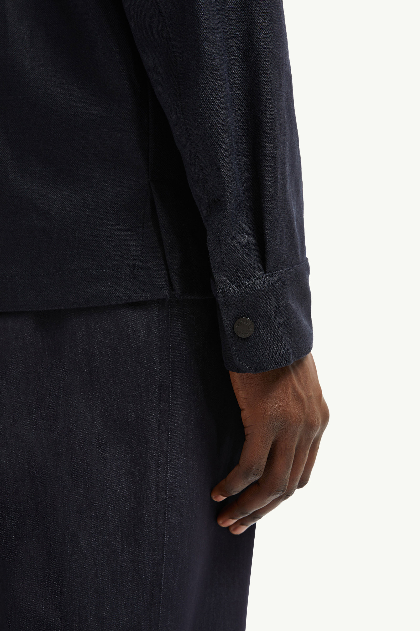 Callaqui Linen Shirt Jacket Men Dark Blue Moncler 6