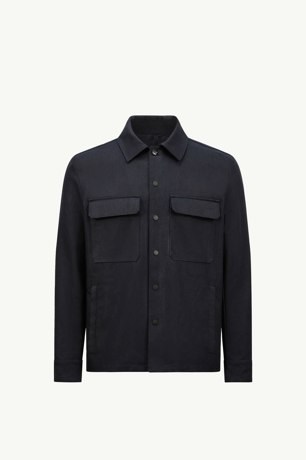 Callaqui Linen Shirt Jacket Men Dark Blue Moncler 2