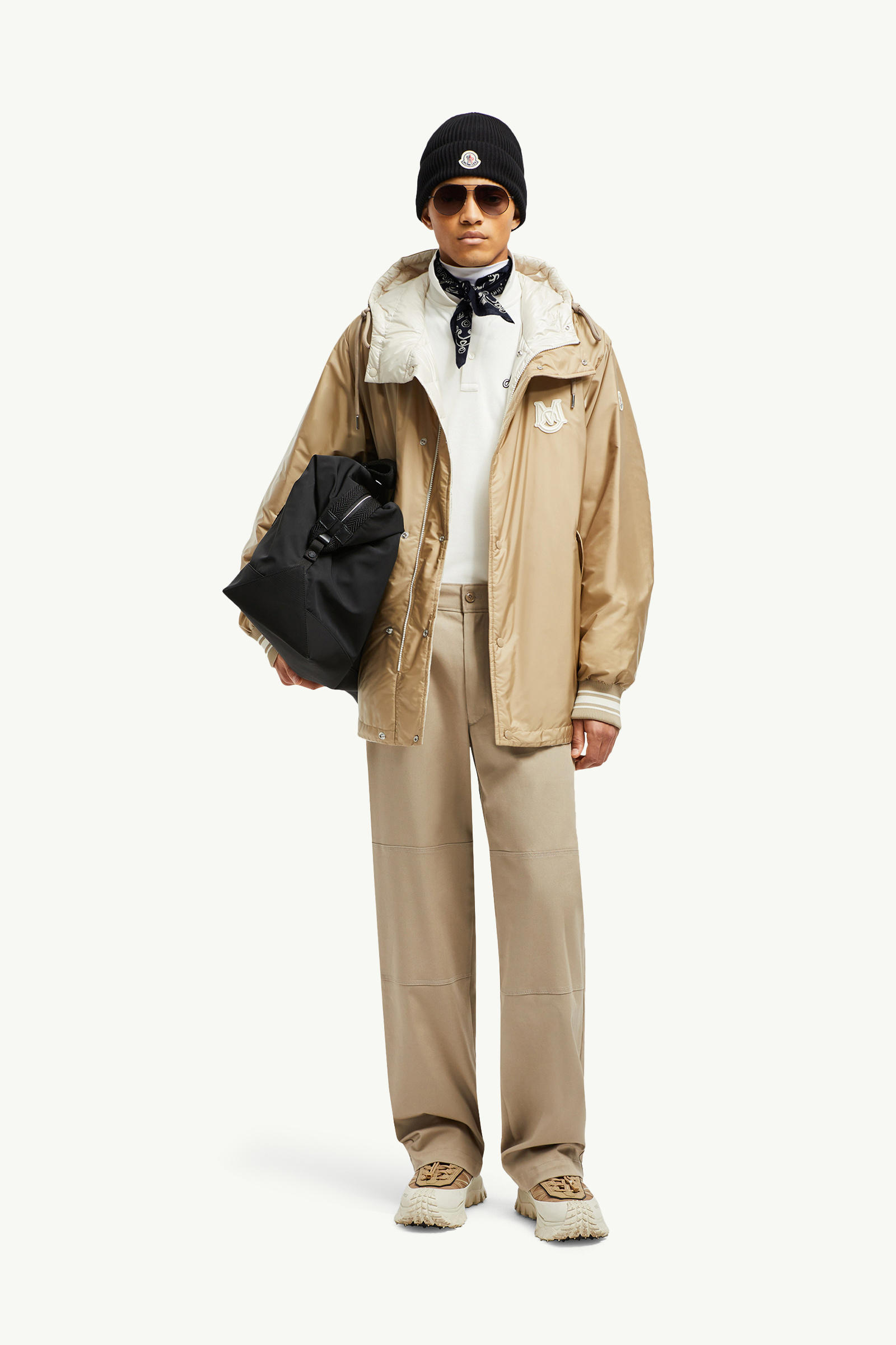 Pantalon en gabardine de coton Hommes Beige Clair Moncler 0