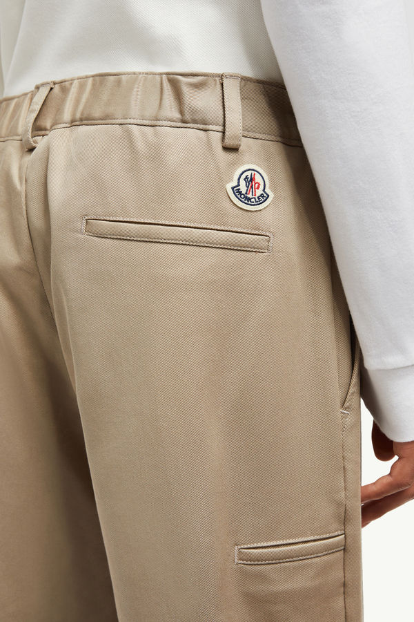 Cotton Gabardine Trousers Men Light Beige Moncler 1