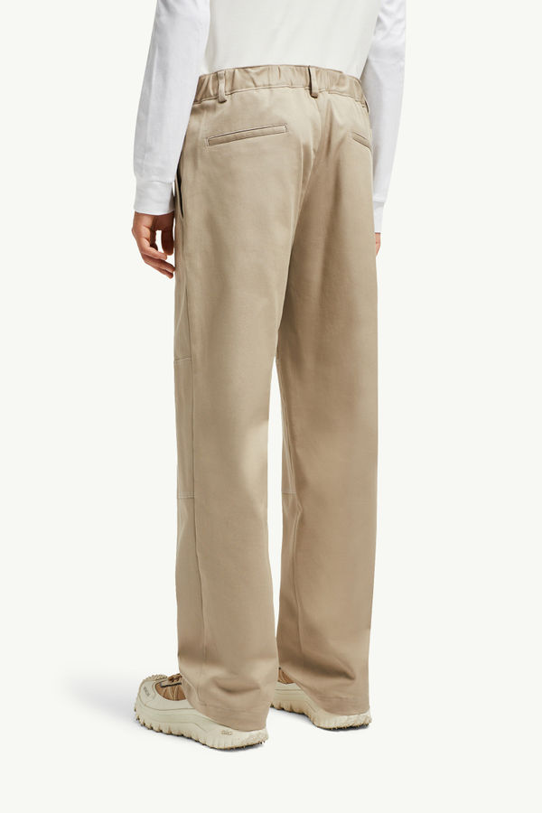 Cotton Gabardine Trousers Men Light Beige Moncler 4