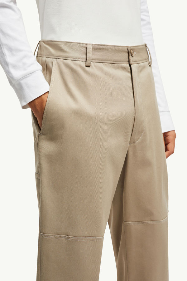 Cotton Gabardine Trousers Men Light Beige Moncler 5