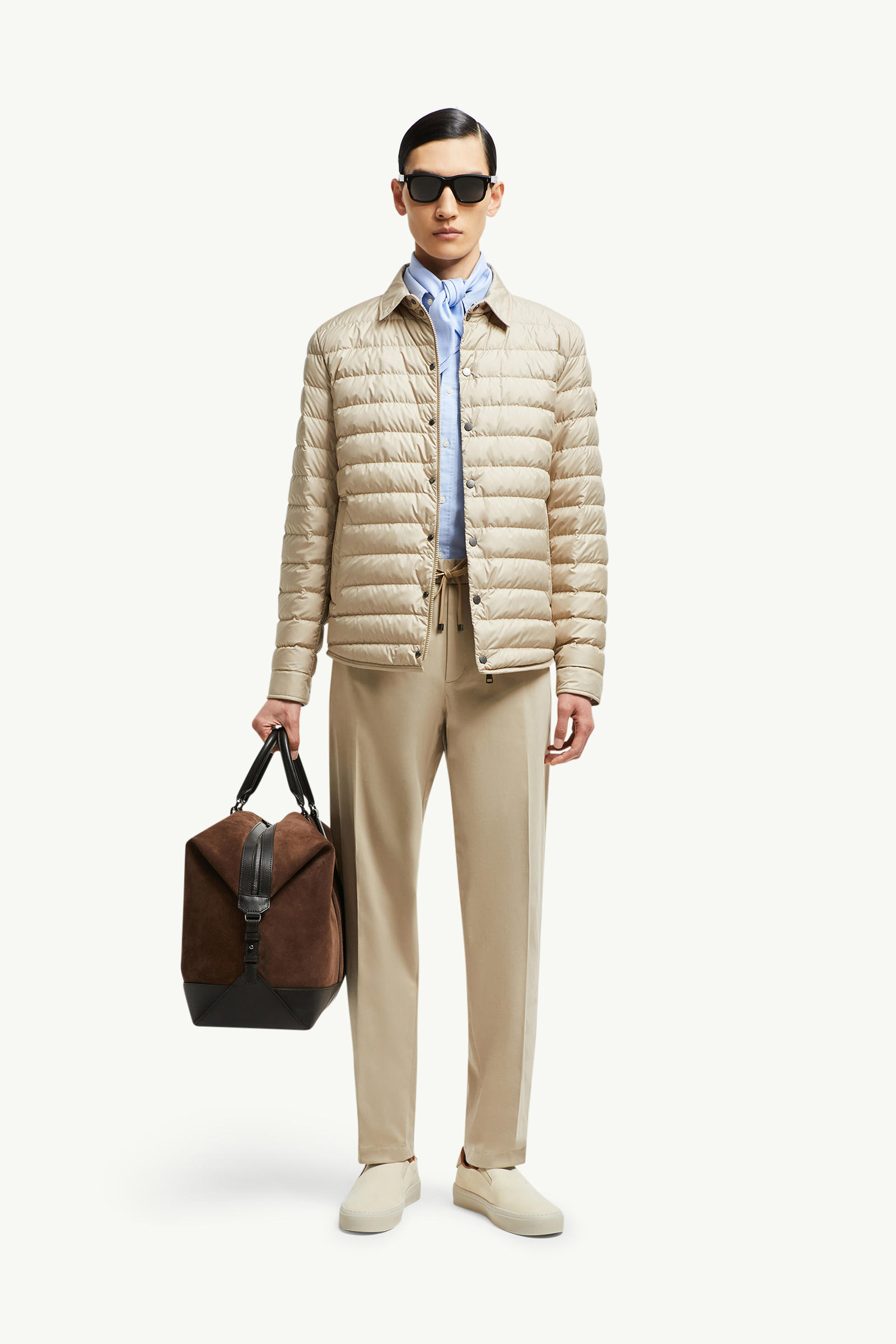 Cotton Jogging Trousers Men Beige Moncler 0