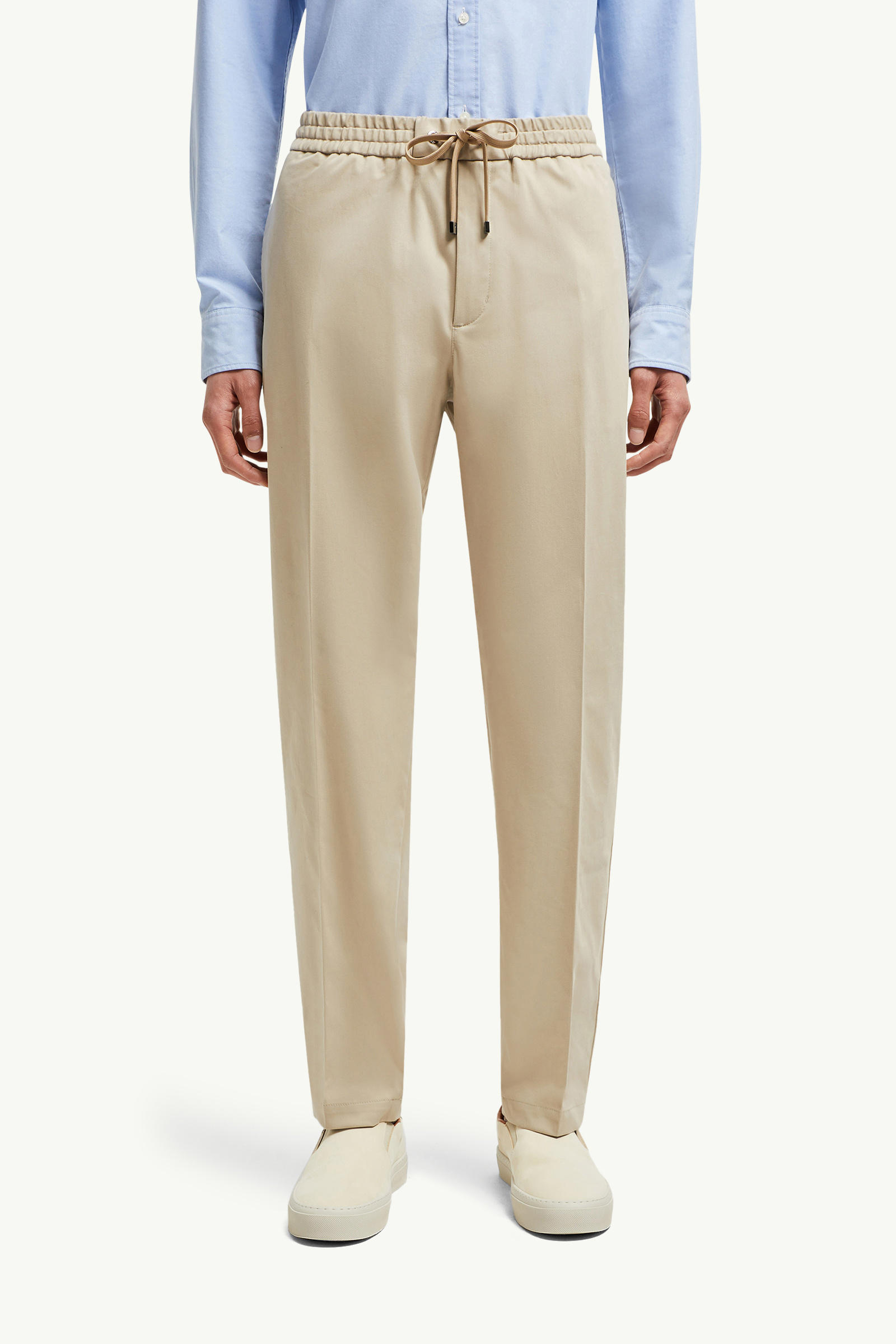 Cotton Jogging Trousers Men Beige Moncler 3